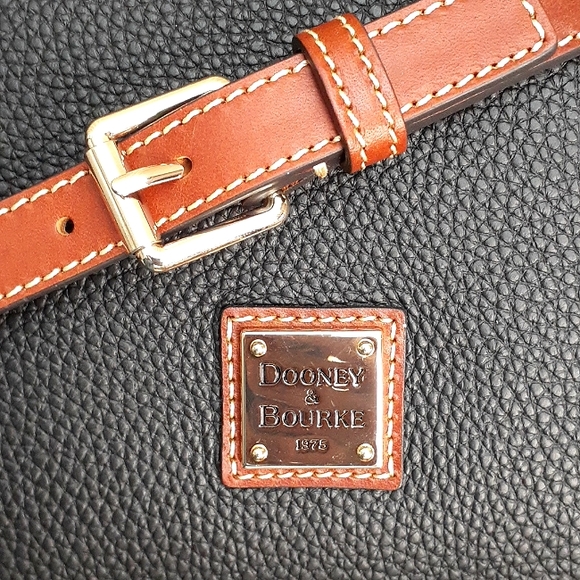 SALE! Large Dooney & Bourke Geena Leather Dome Satchel Black - Picture 7 of 16